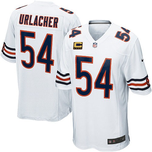 Youth Elite Brian Urlacher C Patch Nike Jersey White Road - #54 NFL Chicago Bears